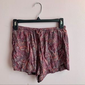 Purple Paisley Flowy Shorts